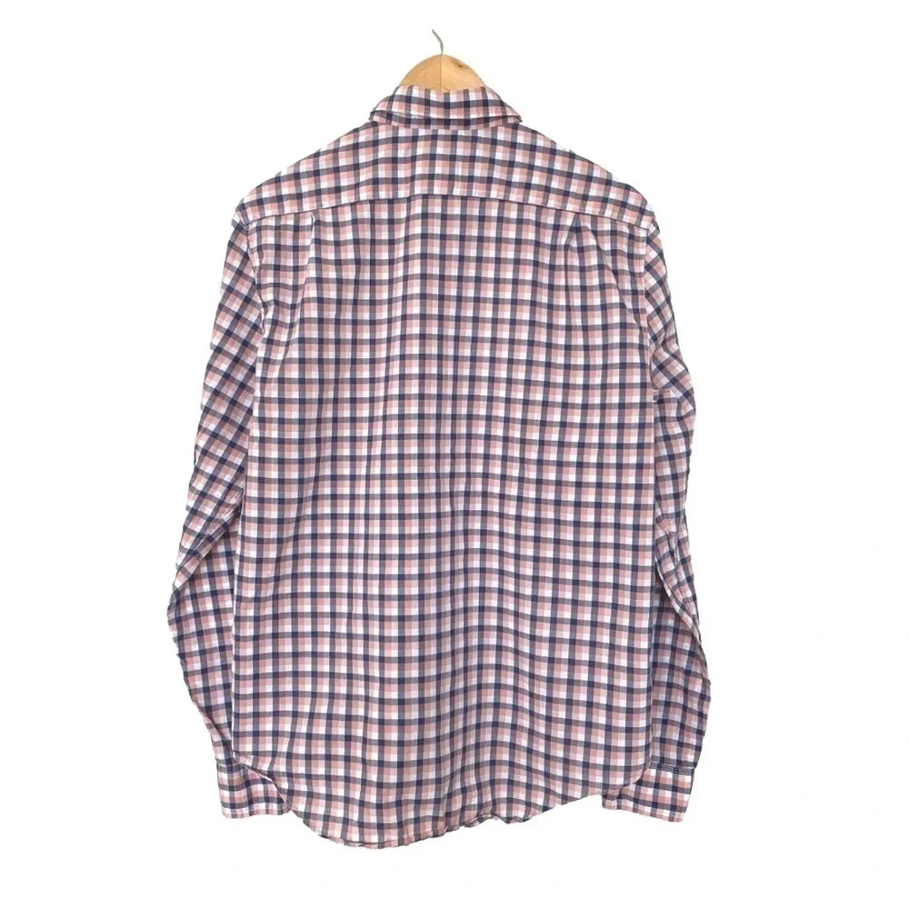 Lacoste Regular Fit Long Sleeve Lightweight Button Shirt Gingham Sz 41 (M-L) - Picture 3 of 11